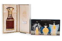 AN AMOUAGE CRISTAL EAU DE TOILETTE AND LALIQUE FLACONS