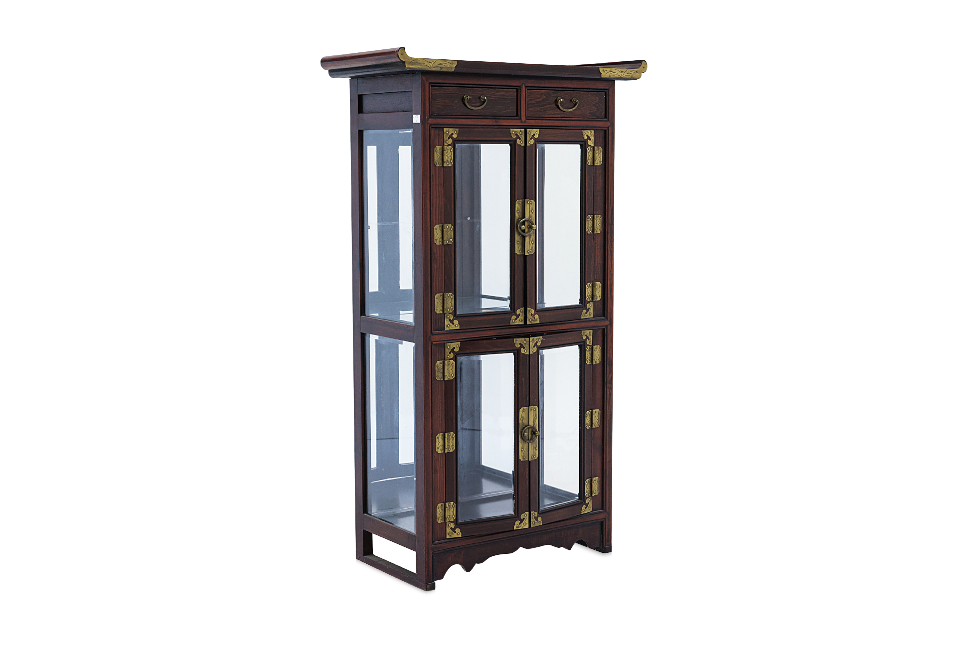 A KOREAN GLASS DISPLAY CABINET - Image 2 of 3