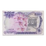 SINGAPORE ORCHID SERIES 1000 DOLLARS ND 1967