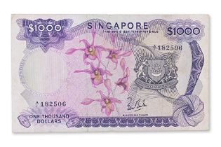 SINGAPORE ORCHID SERIES 1000 DOLLARS ND 1967