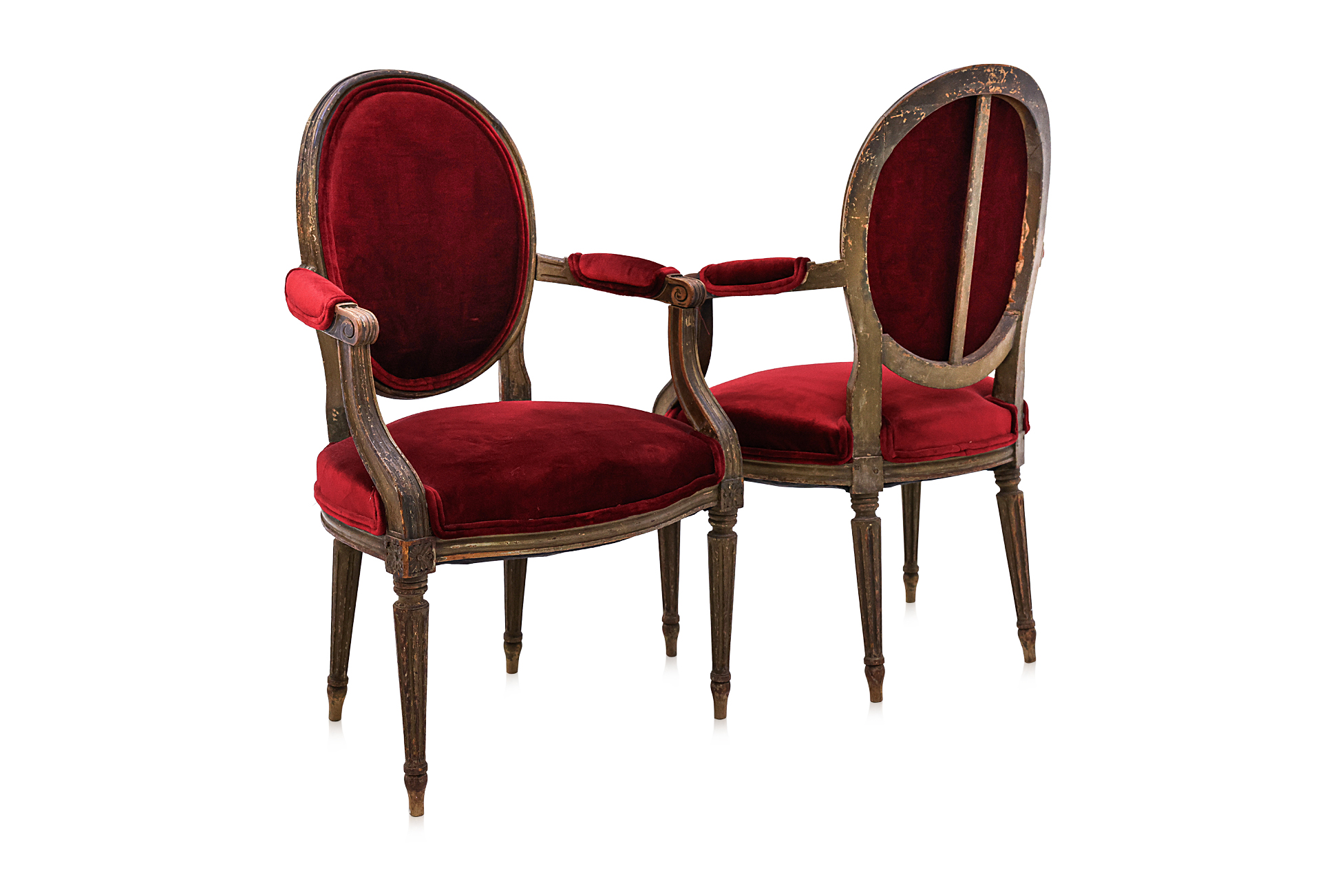 A SET OF ANTIQUE FOUR FRENCH FAUTEUIL ARMCHAIRS - Image 2 of 3