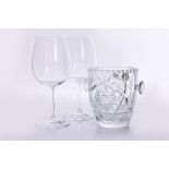 A GROUP OF WATERFORD WINE GLASSES AND A CRYSTAL GLACETTE