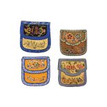 FOUR SILK EMBROIDERED PURSES