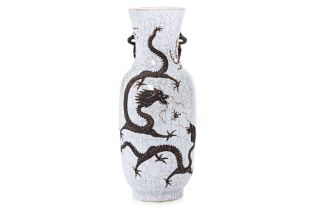 A LARGE 'NANKING' CRACKLE-GLAZED DRAGON VASE