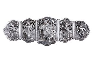 A BURMESE SILVER BELT BUCKLE