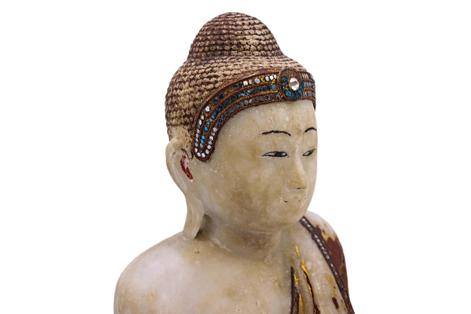 A BURMESE ALABASTER BUDDHA STATUE - Image 4 of 4