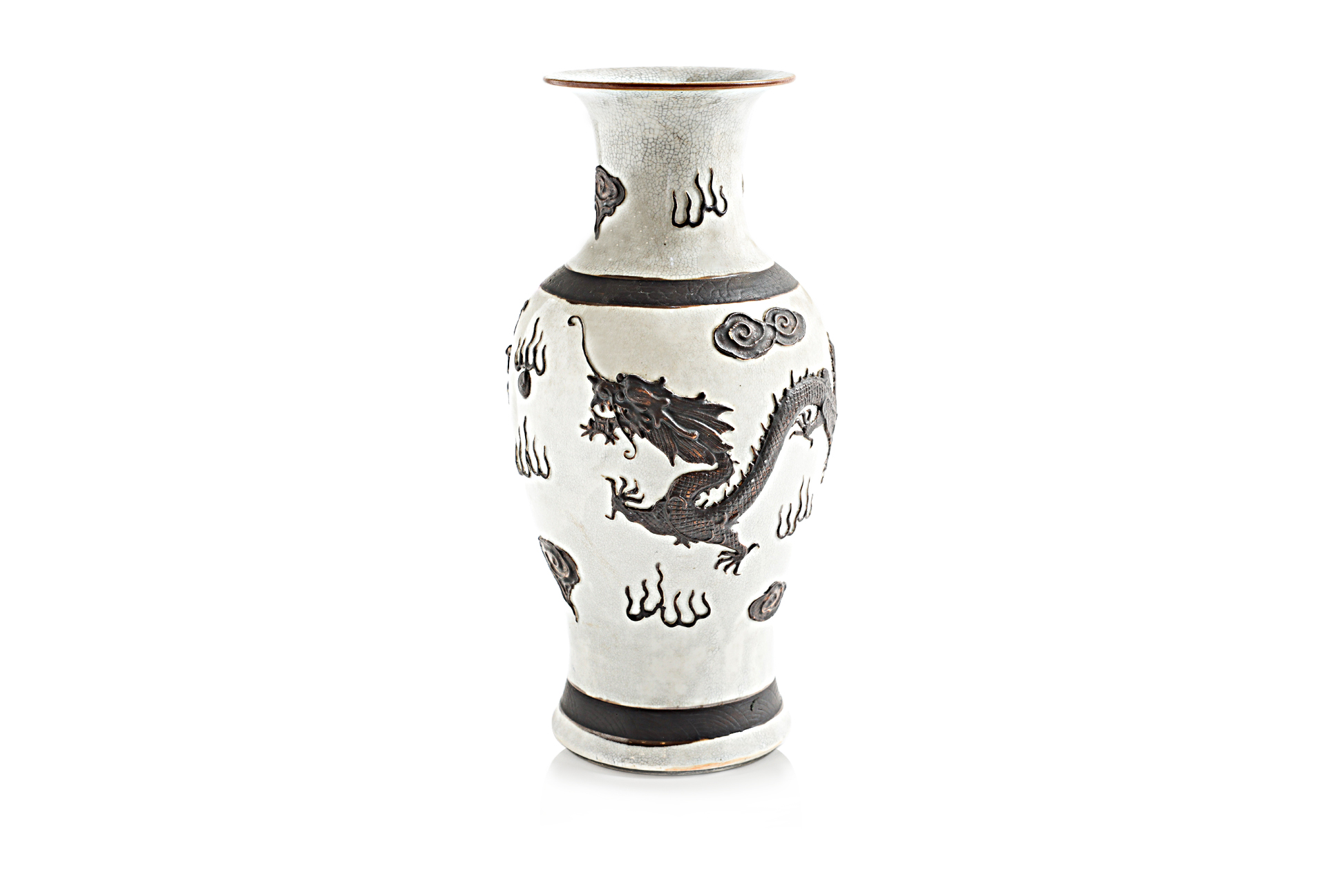 A BALUSTER PORCELAIN DRAGON VASE