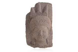 A CAMBODIAN STONE APSARA RELIEF