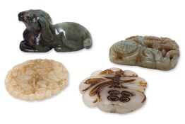 A GROUP OF FOUR JADE CARVINGS