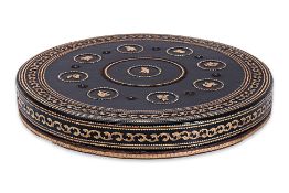 A BURMESE LACQUER SWEET MEAT TRAY AND COVER