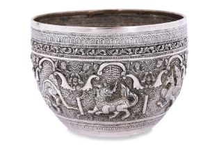 A BURMESE SILVER BOWL