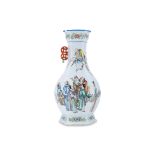 A FAMILLE ROSE BALUSTER VASE