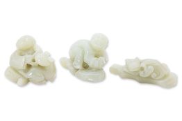 A GROUP OF THREE JADE CARVINGS