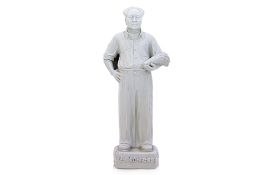 MAO ZEDONG LARGE AGRARIAN BLANC DE CHINE POTTERY STATUE