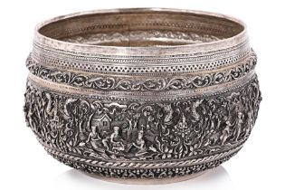 A BURMESE SILVER BOWL