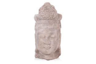 A STONE HEAD OF GUAN YIN