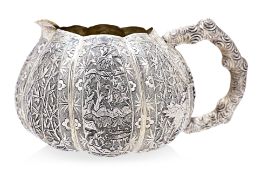 A CHINESE EXPORT SILVER MILK JUG