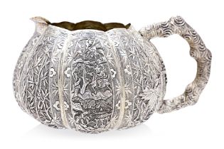 A CHINESE EXPORT SILVER MILK JUG