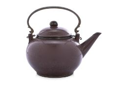 A POLISHED YIXING POTTERY TEAPOT