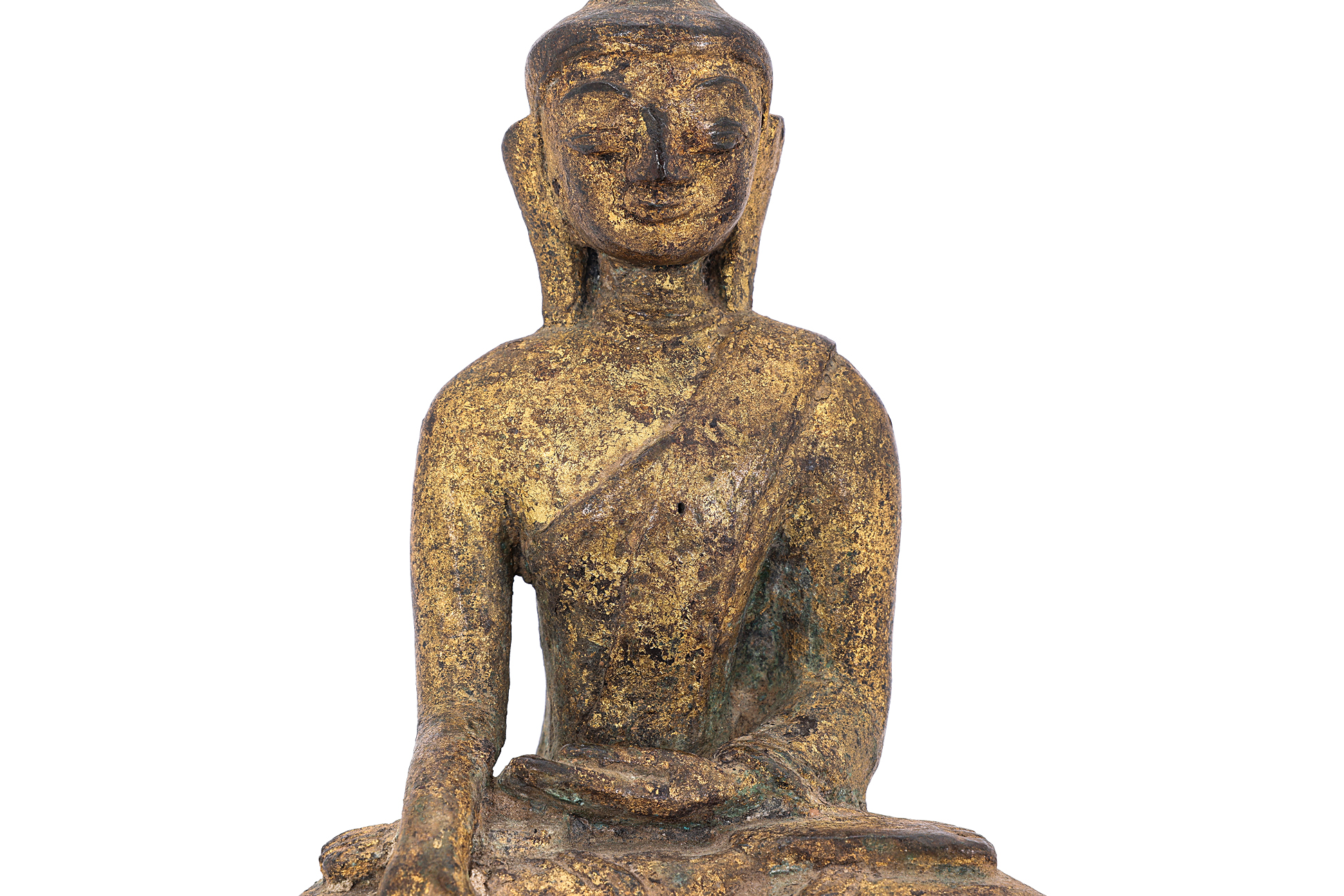 A BURMESE BRONZE BUDDHA STATUE - Image 2 of 3