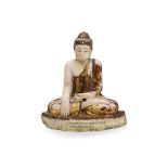 A BURMESE ALABASTER BUDDHA STATUE