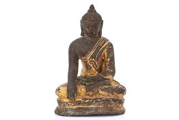 A SOUTH-EAST ASIAN BRONZE STATUE OF BUDDHA