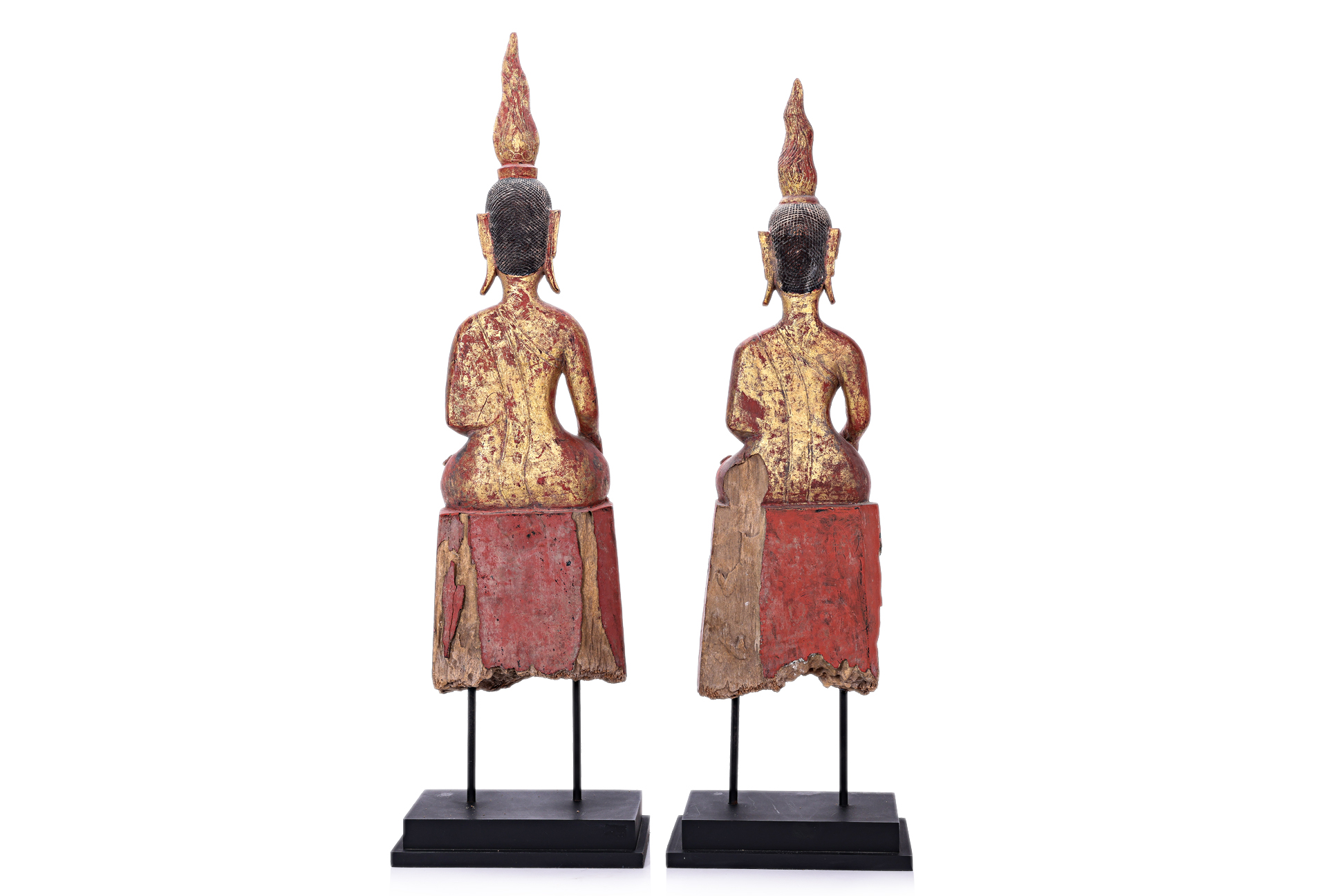 A PAIR OF LAOTIAN SEATED BUDDHA FIGURES - Image 3 of 3