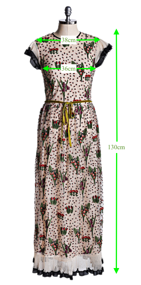 A RED VALENTINO GARDEN EMBROIDERED DRESS - Image 5 of 5