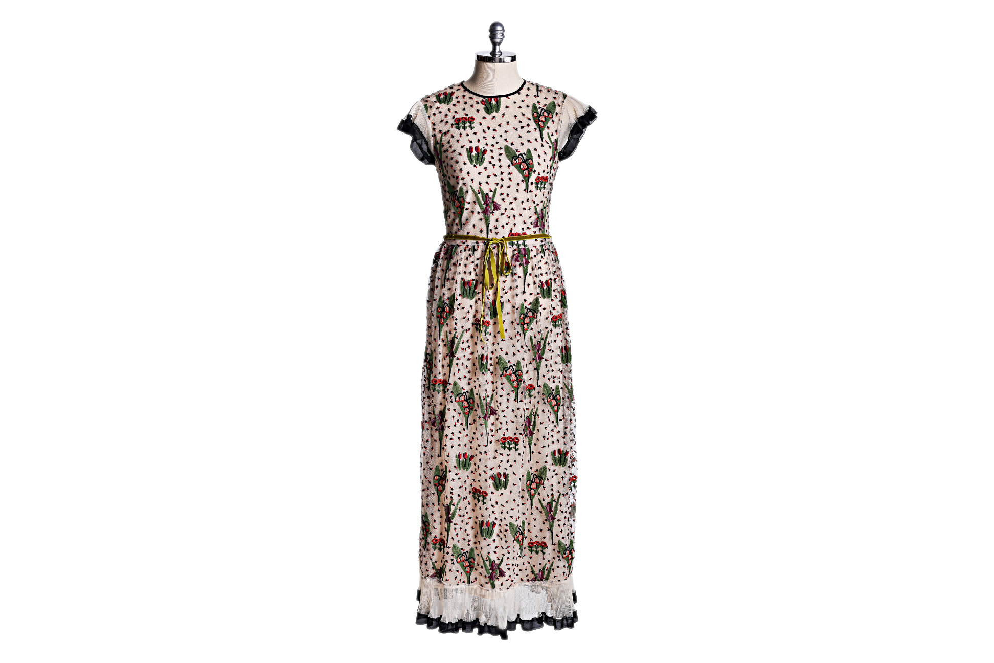 A RED VALENTINO GARDEN EMBROIDERED DRESS