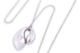 A TIFFANY & CO SILVER DOUBLE TEAR PENDANT NECKLACE