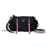 A PRADA NEW VELA STUDDED MESSENGER BAG