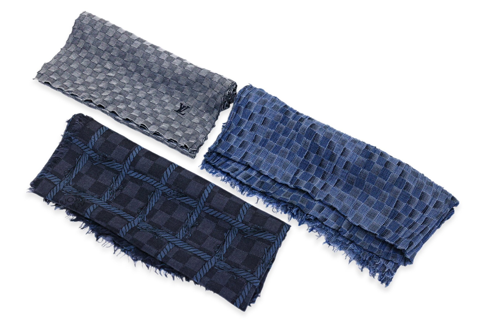 A GROUP OF THREE LOUIS VUITTON SCARVES