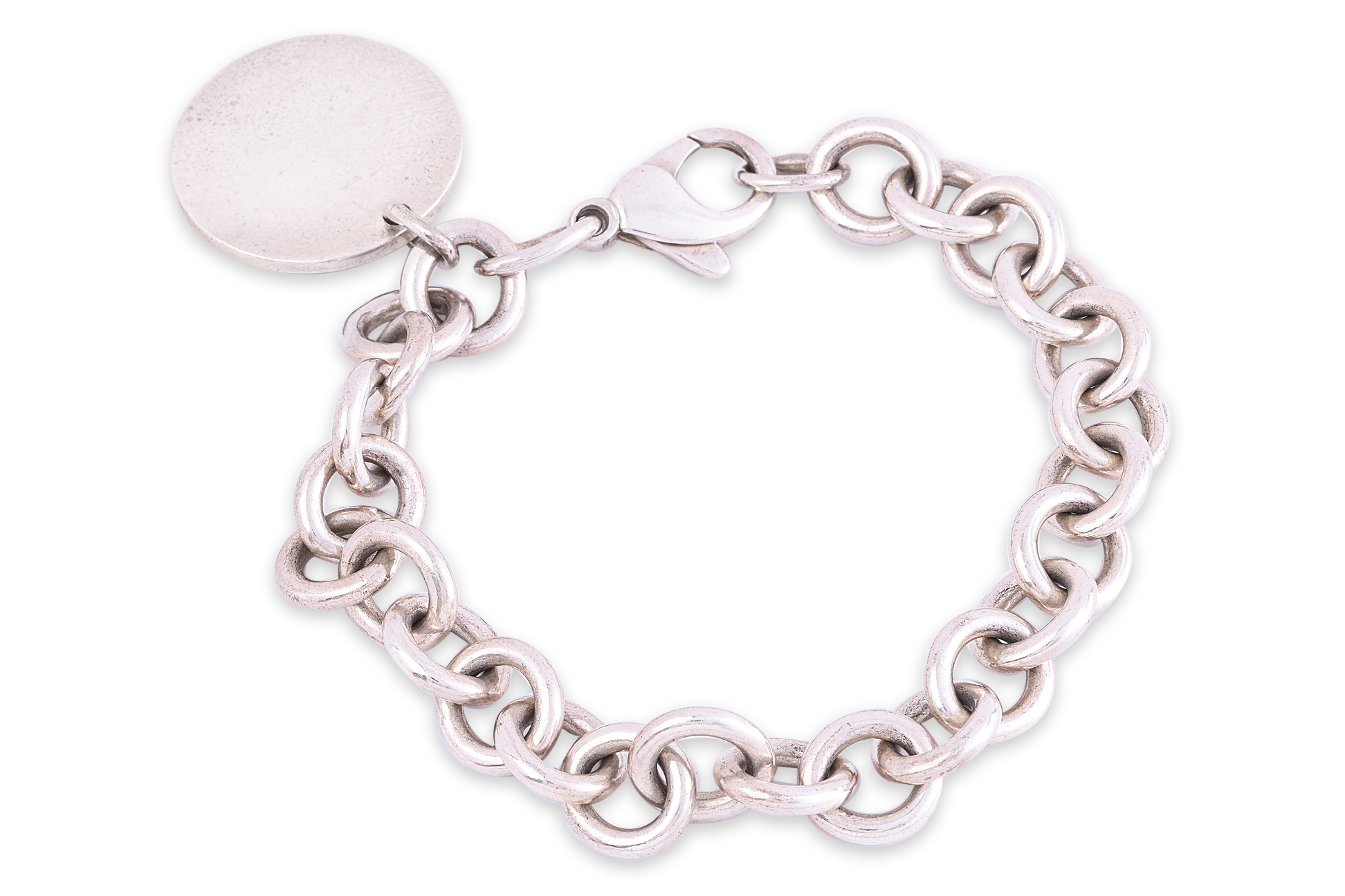 A TIFFANY & CO. SILVER ROUND TAG CHARM BRACELET - Image 2 of 2
