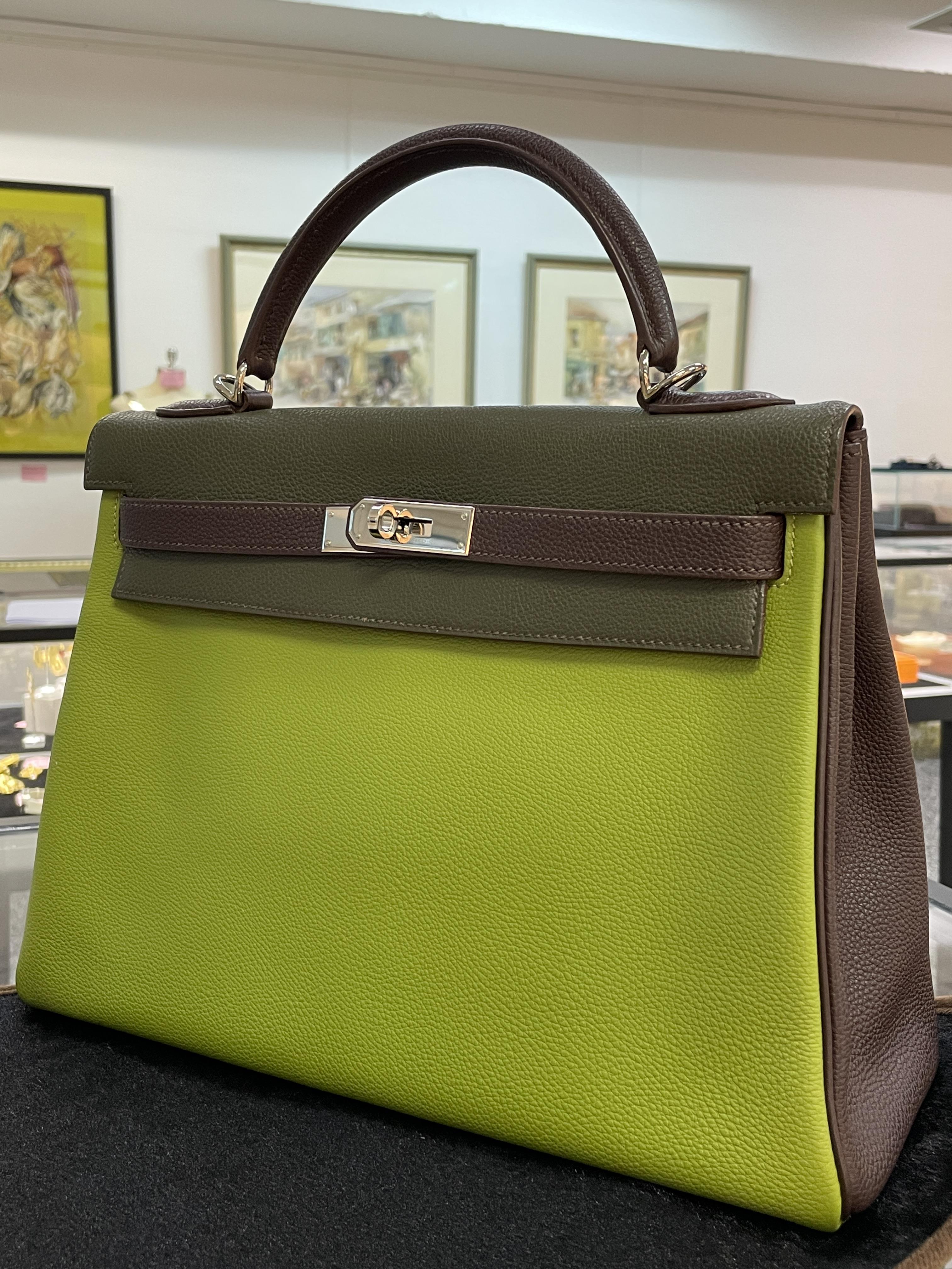 AN HERMÈS TRICOLOR KELLY 32 - Image 27 of 28
