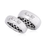 A PAIR OF POMELLATO SILVER 67 RINGS