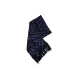 A LOUIS VUITTON NAVY SILK SCARF