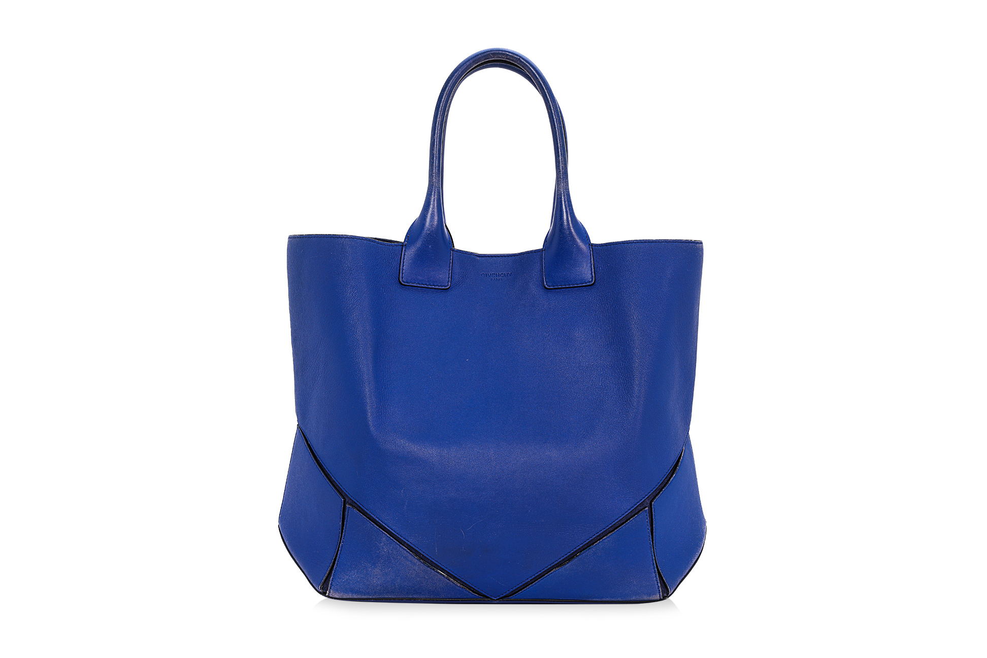 A GIVENCHY BLUE 'EASY' LEATHER TOTE BAG