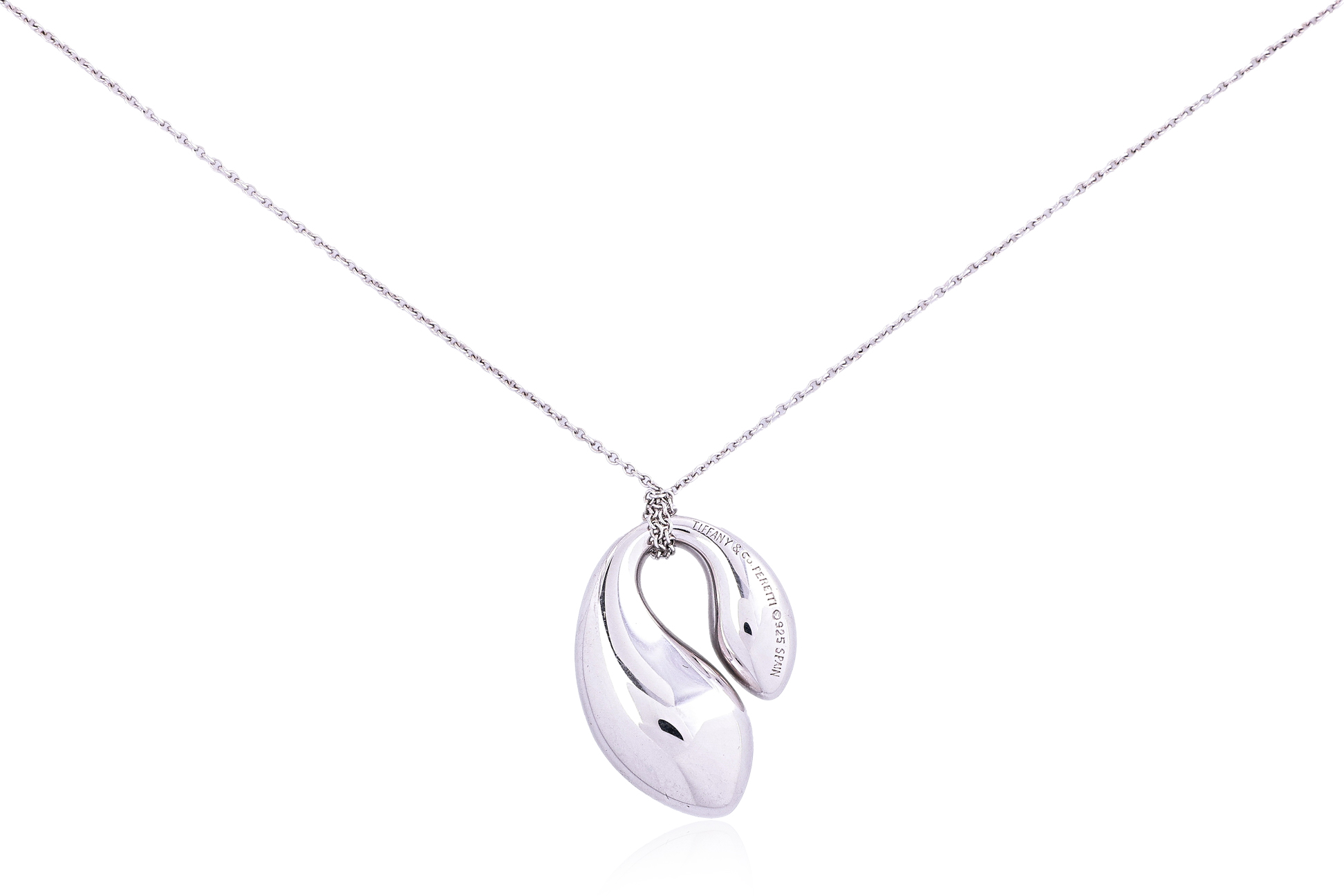 A TIFFANY & CO SILVER DOUBLE TEAR PENDANT NECKLACE - Image 2 of 3