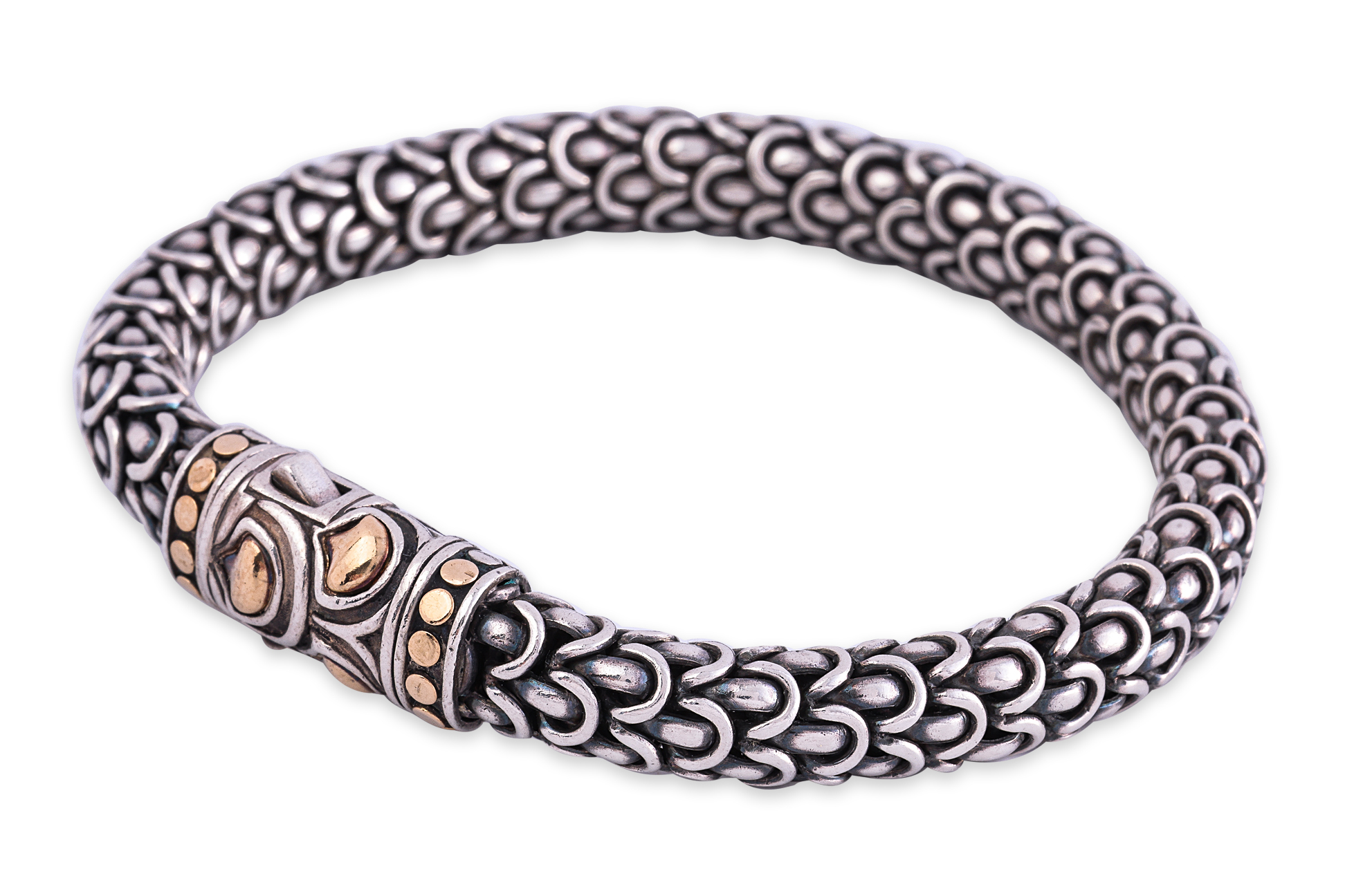 A JOHN HARDY SILVER AND GOLD 'LEGENDS NAGA SCALE' BRACELET - Image 2 of 2