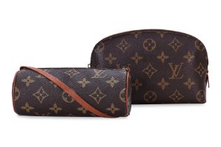 TWO LOUIS VUITTON MONOGRAM POUCHES