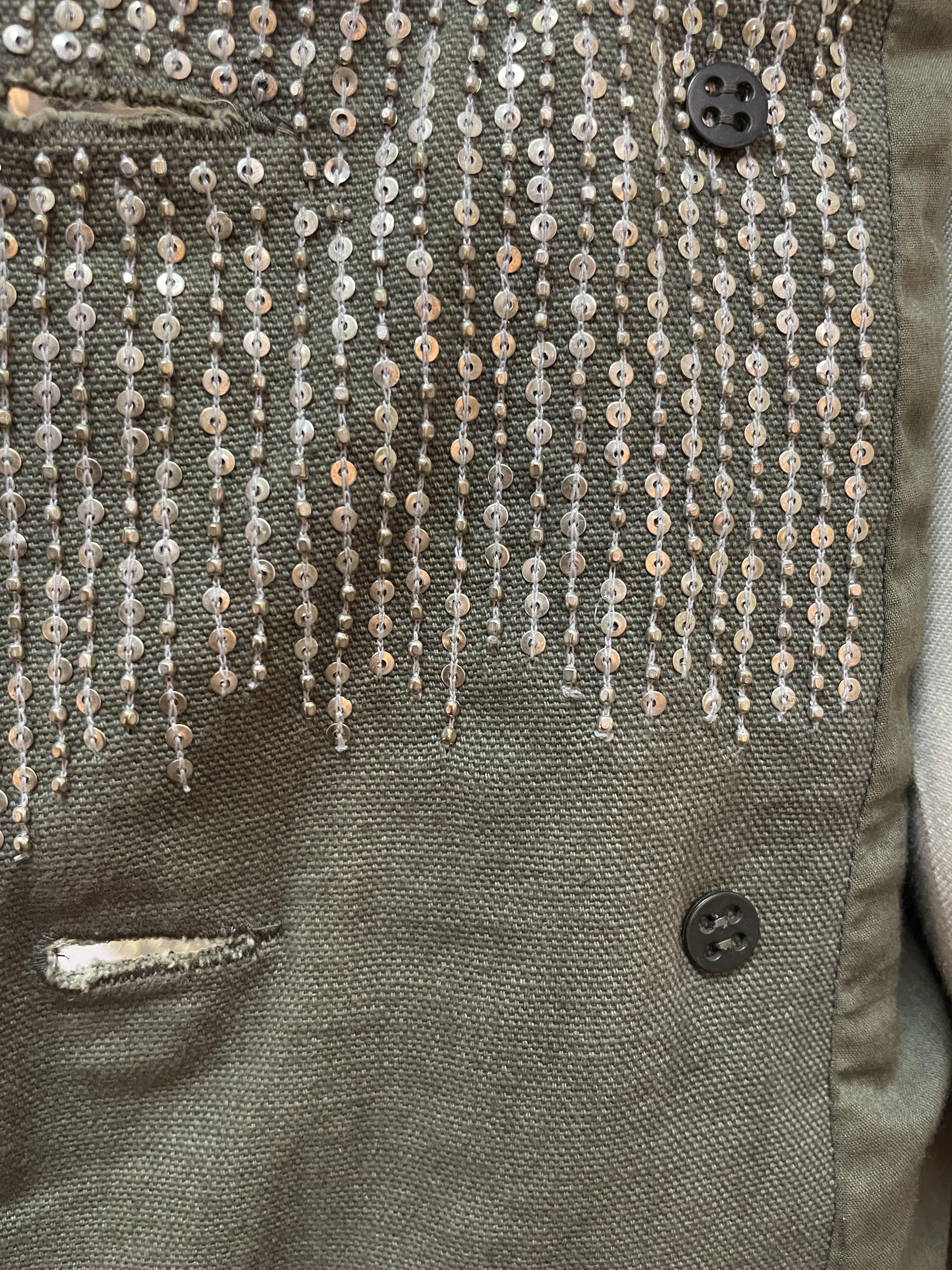 A DRIES VAN NOTEN EMBELLISHED MILITARY JACKET - Image 11 of 13