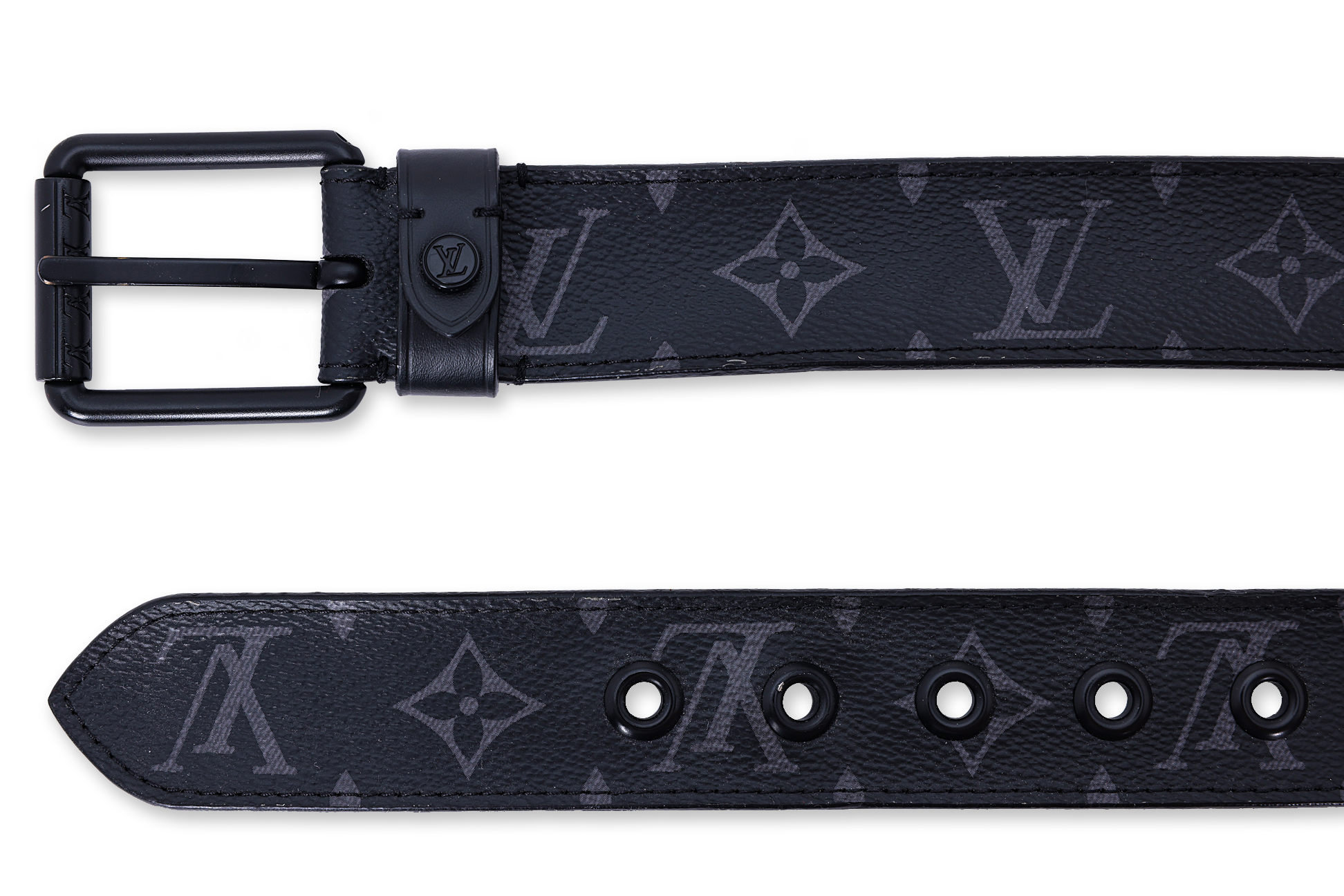 TWO LOUIS VUITTON MEN'S LEATHER BELTS - Image 2 of 3