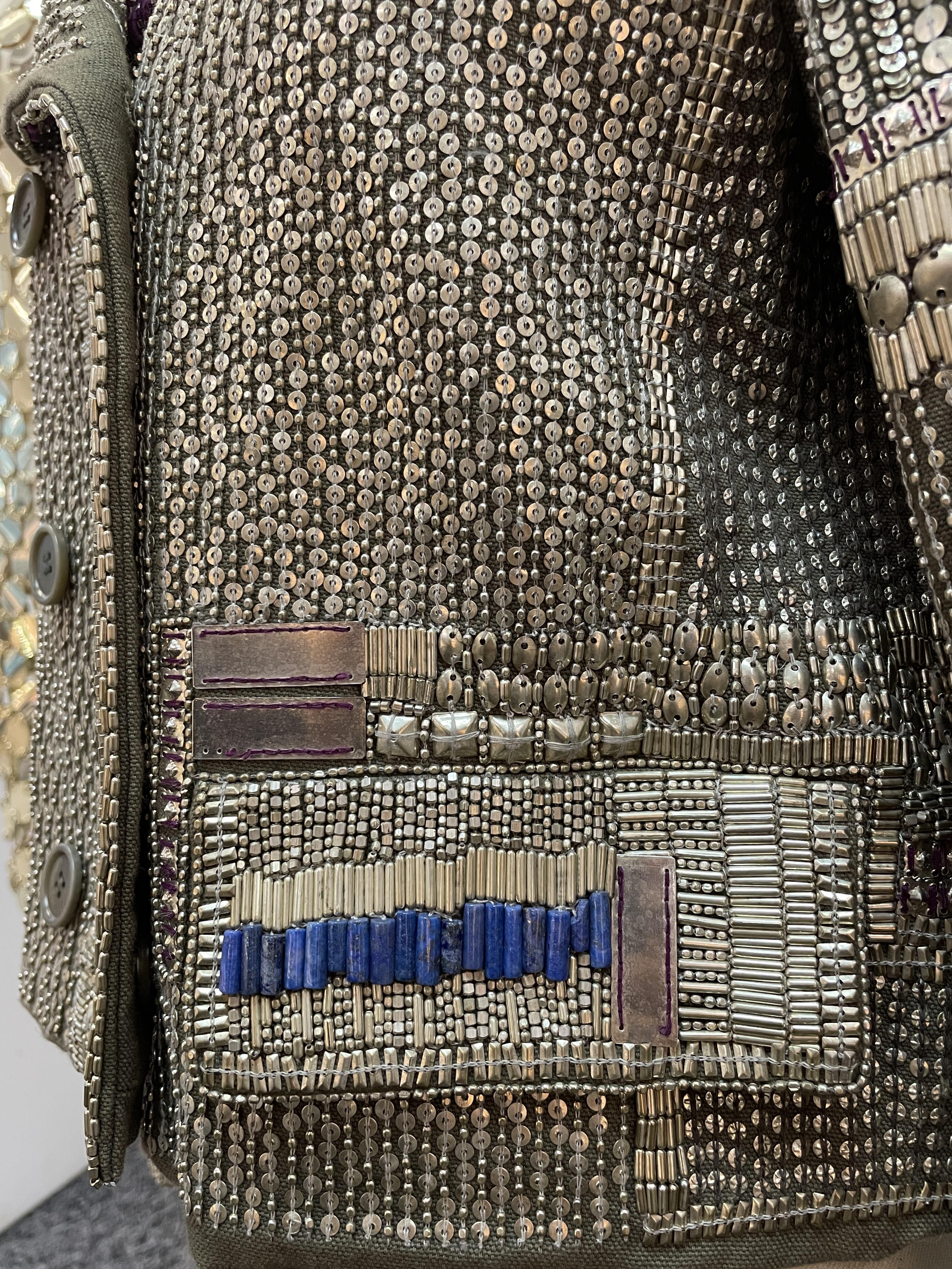 A DRIES VAN NOTEN EMBELLISHED MILITARY JACKET - Image 10 of 13