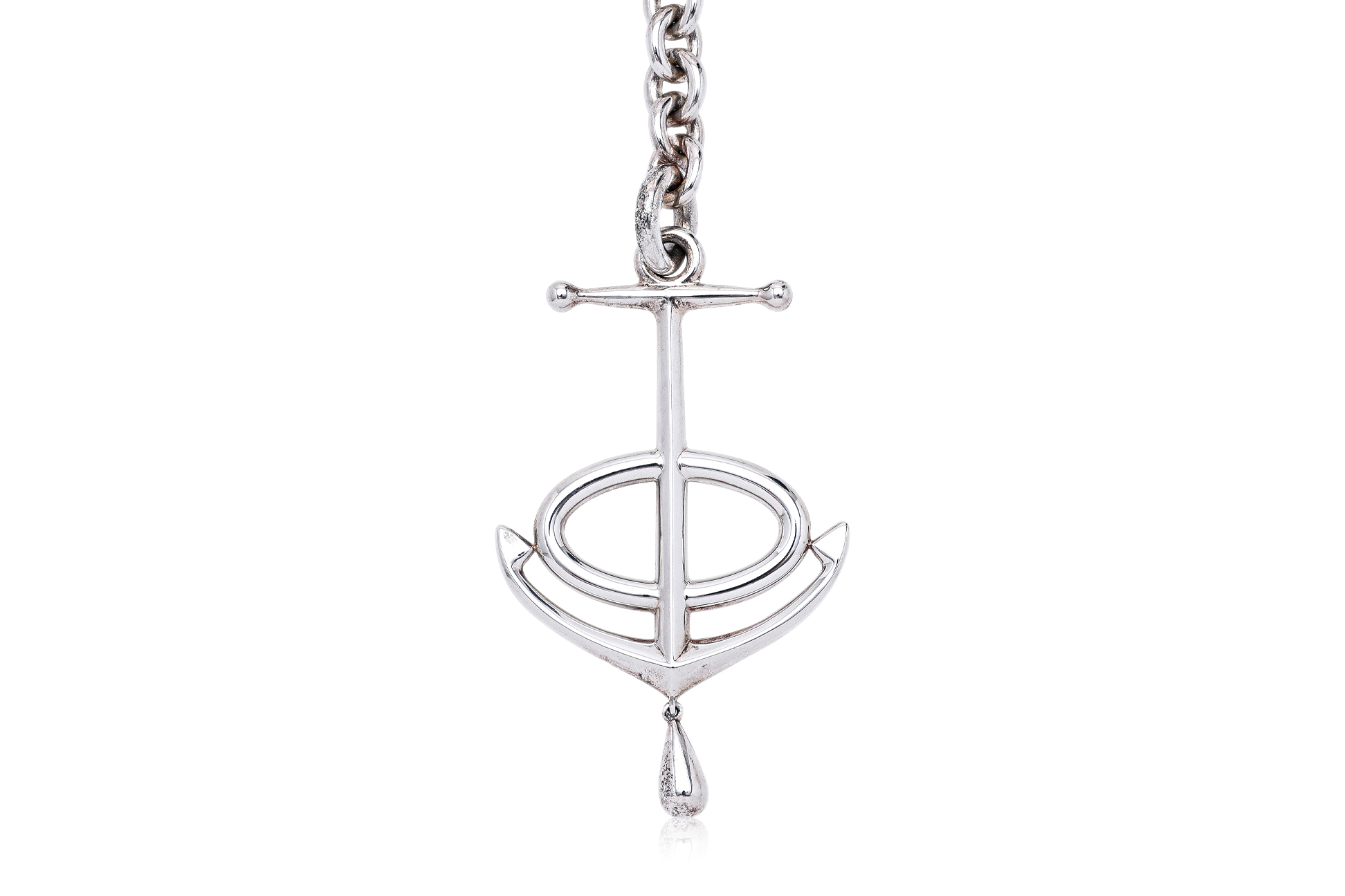 AN HERMÈS SILVER ANCHOR NECKLACE