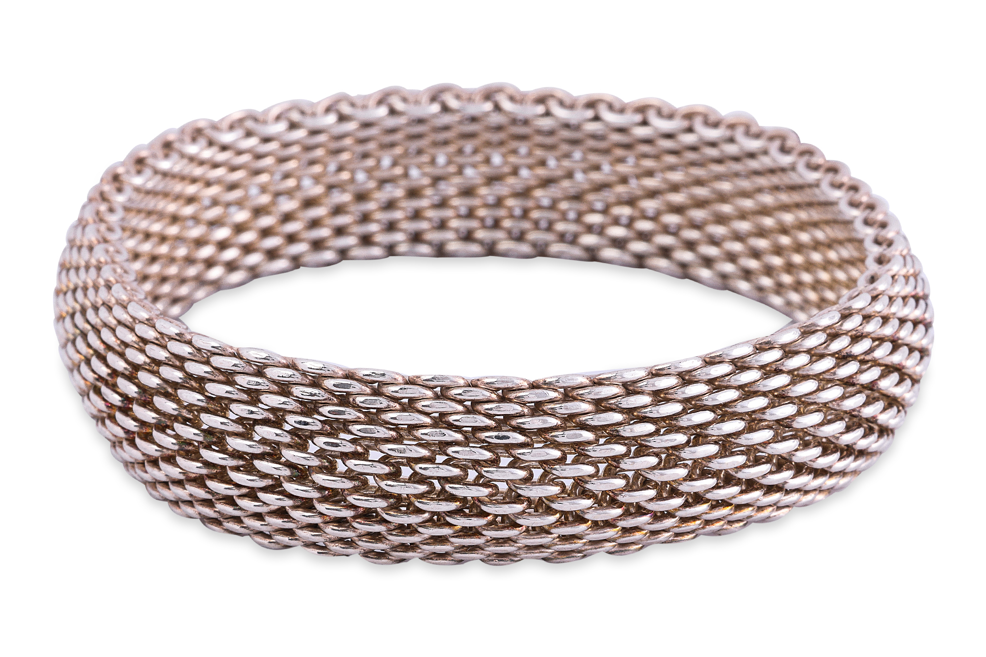 A TIFFANY & CO. SILVER MESH BRACELET AND RING - Image 2 of 7