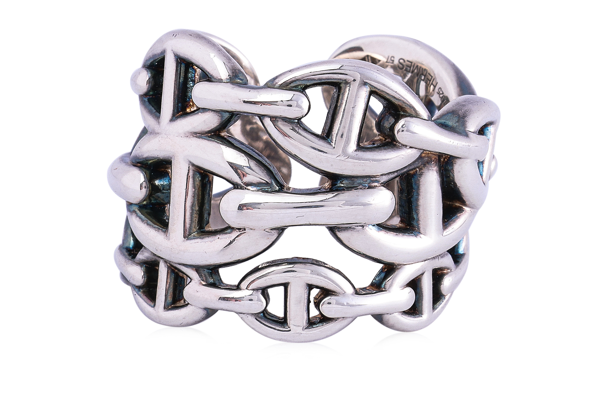 AN HERMÈS SILVER CHAINE D'ANCRE ENCHAINEE RING - Bild 2 aus 3