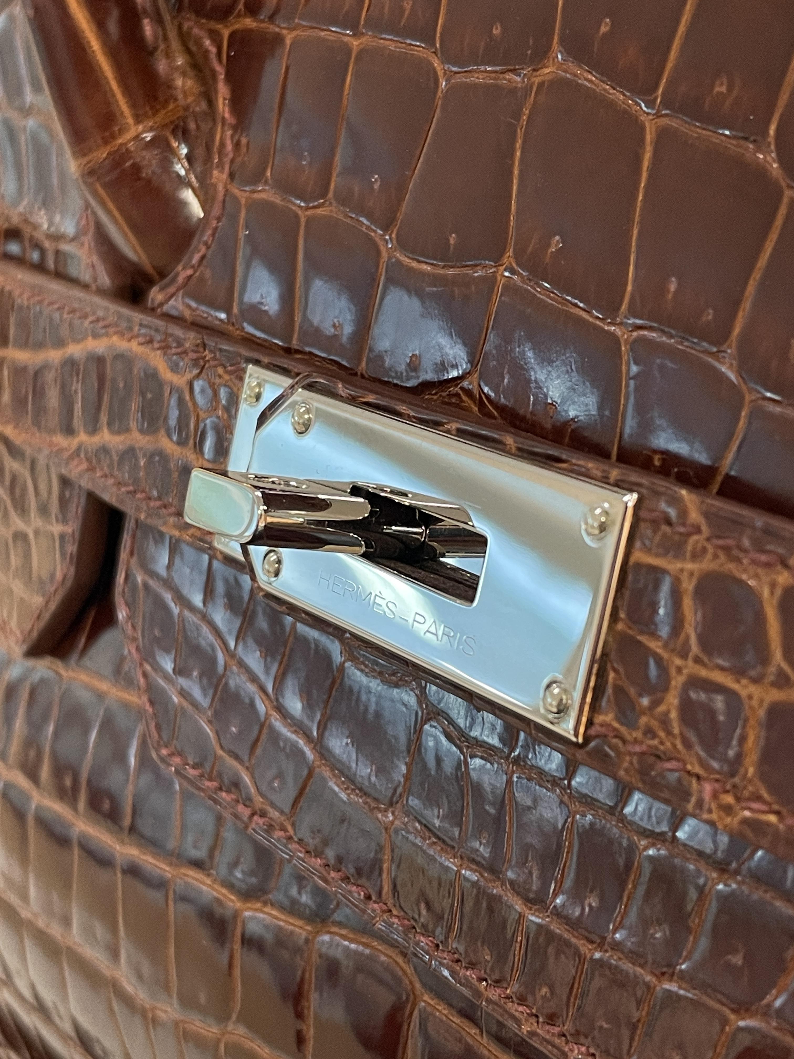 AN HERMÈS SHINY MIEL CROCODILE POROSUS BIRKIN 42 - Image 5 of 9