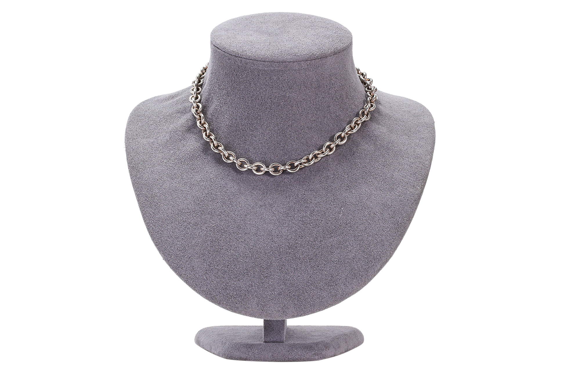 A TIFFANY & CO. OVAL SILVER TAG CHARM CHOKER NECKLACE - Image 3 of 5