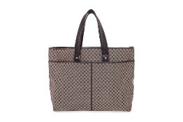 A CELINE MACADAM CANVAS HANDBAG