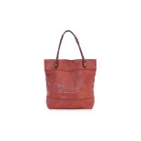 A GUCCI ORANGE LEATHER LAIDBACK CRAFTY TOTE BAG